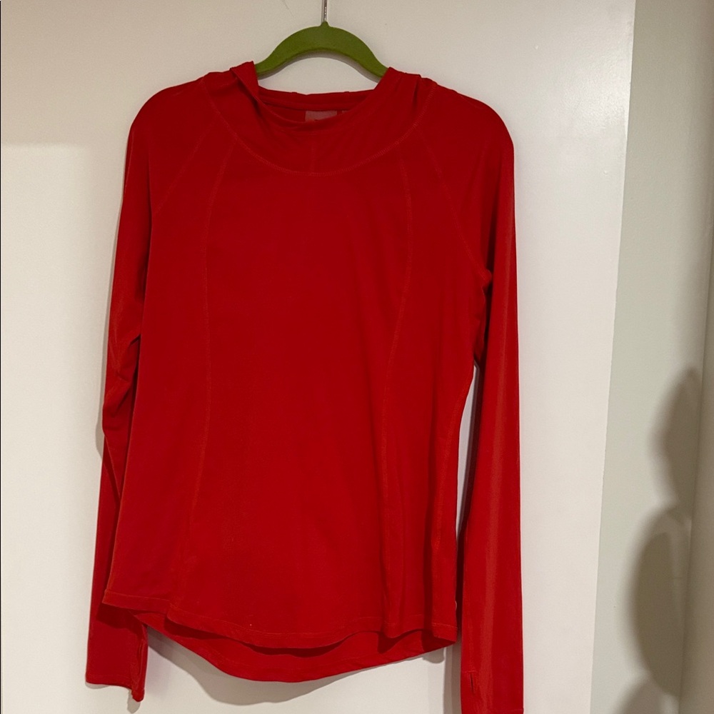 Zella Vibrant Red Long Sleeve Top with Hood